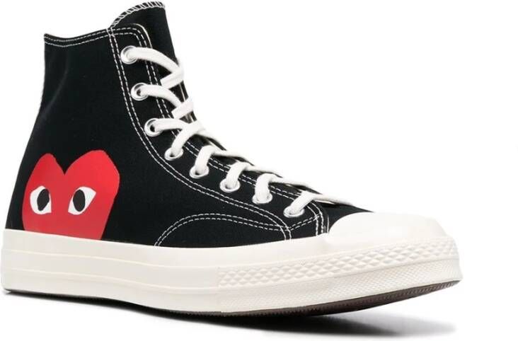 Comme des Garçons Canvas Sneakers met Heart Print Black Dames