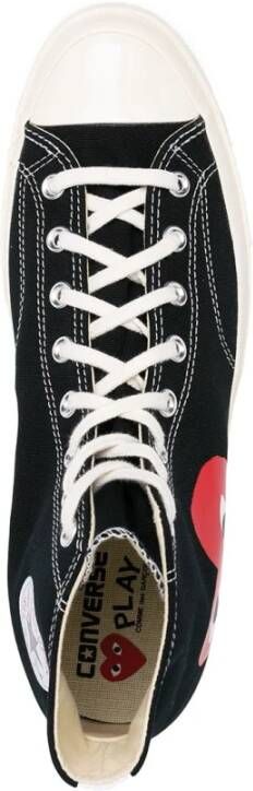 Comme des Garçons Canvas Sneakers met Heart Print Black Dames