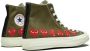 Comme des Garçons Play Sneaker Play x Converse alte color kaki con cuori Groen Unisex - Thumbnail 3