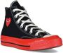 Comme des Garçons Rode Hart High-Top Canvas Sneakers Black Dames - Thumbnail 2