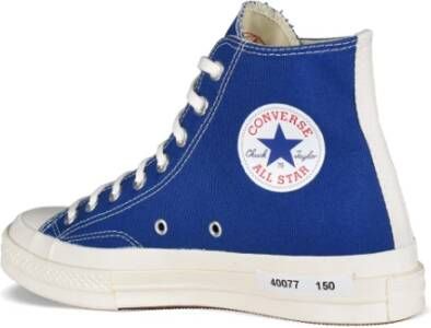 Comme des Garçons Navy High-Top Sneakers met Hart Logo Blue Dames