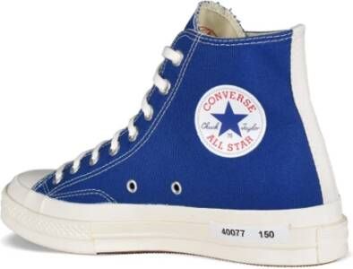 Comme des Garçons Navy High-Top Canvas Sneakers Blue Heren