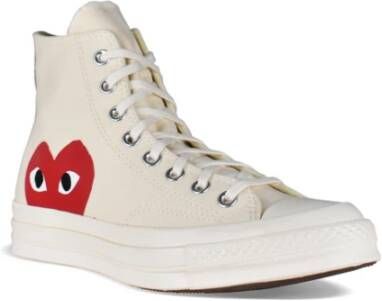 Comme des Garçons Rode Hart High-Top Sneakers White Heren