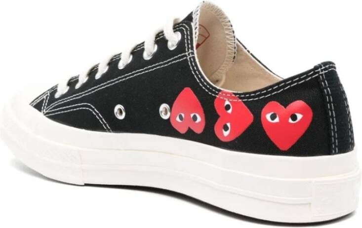 Comme des Garçons Hartprint Canvas Sneakers Zwart Black Heren