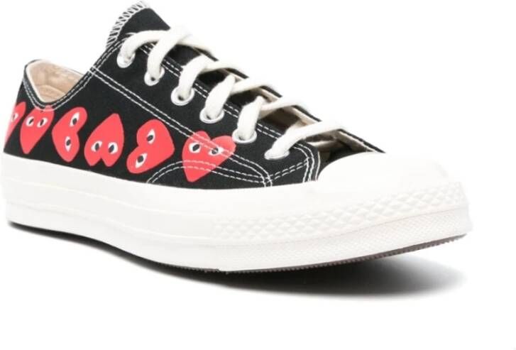 Comme des Garçons Hartprint Canvas Sneakers Zwart Black Heren