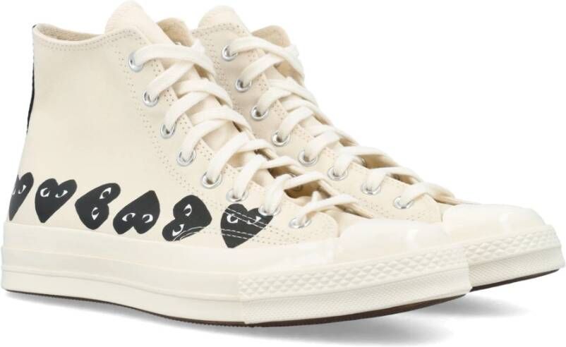 Comme des Garçons Play Beige Multi Heart Hi Top Sneakers Beige Dames