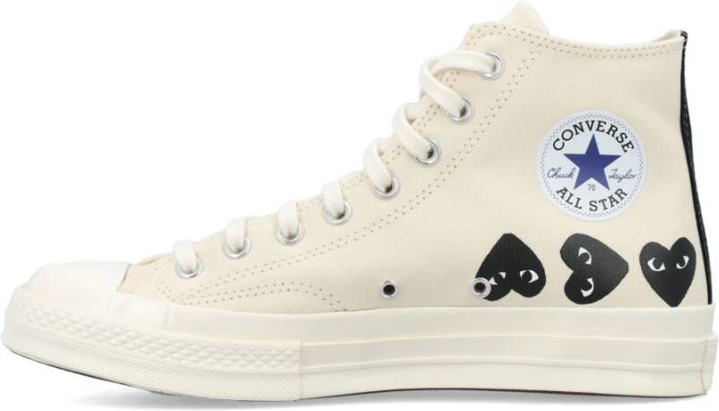 Comme des Garçons Play Beige Multi Heart Hi Top Sneakers Beige Dames