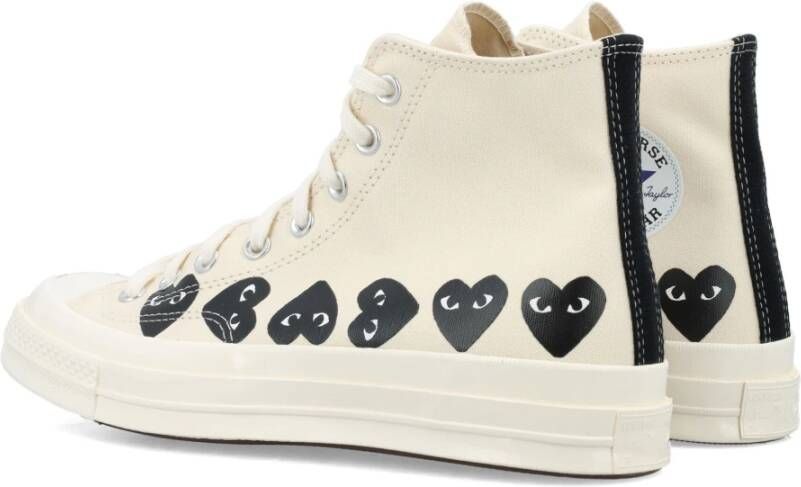 Comme des Garçons Play Beige Multi Heart Hi Top Sneakers Beige Dames