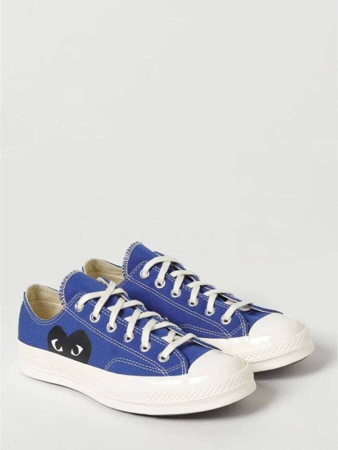 Comme des Garçons Play Blauwe Canvas Lage Top Sneakers Blue Unisex