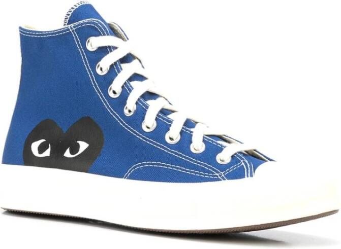 Comme des Garçons Play Blauwe Hart Sneakers Hoge Top Katoen Blue Heren