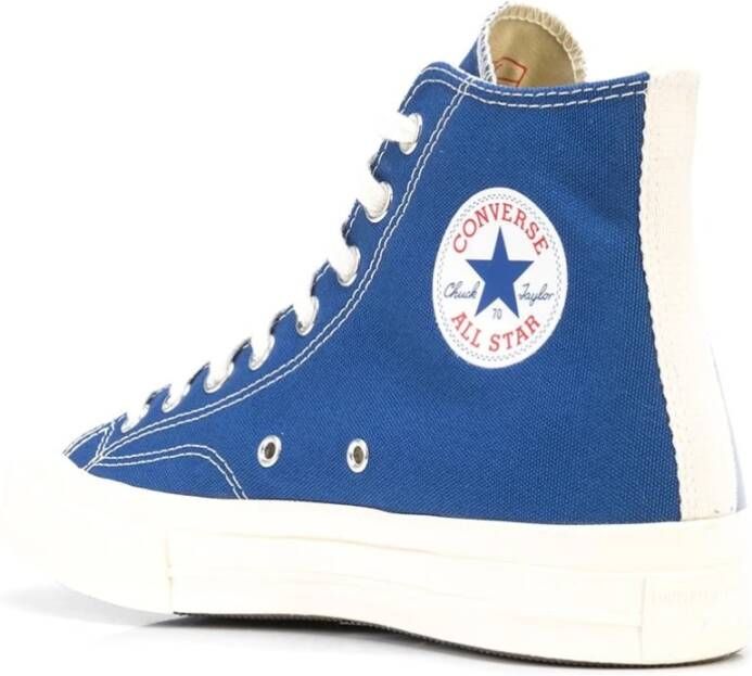 Comme des Garçons Play Blauwe Hart Sneakers Hoge Top Katoen Blue Heren