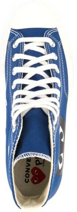 Comme des Garçons Play Blauwe Hart Sneakers Hoge Top Katoen Blue Heren