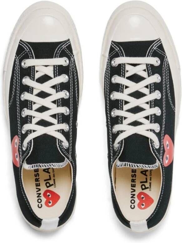 Comme des Garçons Play Canvas Chuck Taylor Sneakers Heart Motif Black Dames