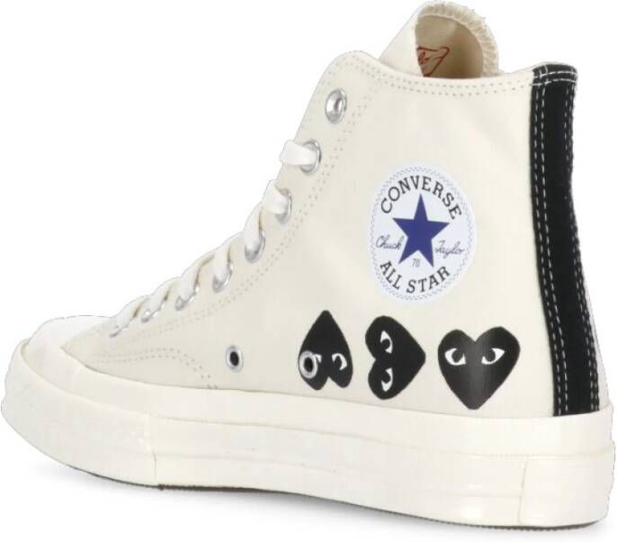 Comme des Garçons Play Canvas High Top Sneakers Ivory Beige Dames