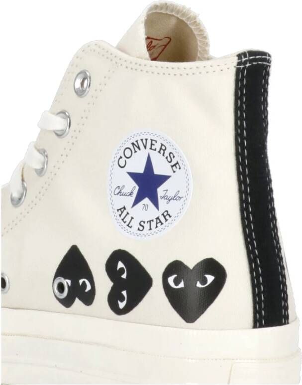 Comme des Garçons Play Canvas High Top Sneakers Ivory Beige Dames