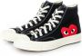 Comme des Garçons Play Canvas Hoge Sneaker met Rood Hart Logo Black Heren - Thumbnail 5