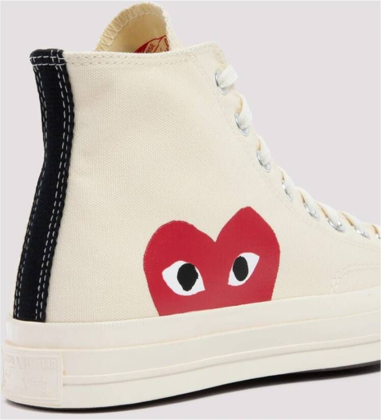 Comme des Garçons Play Chuck Taylor Hi Sneakers Beige Heren