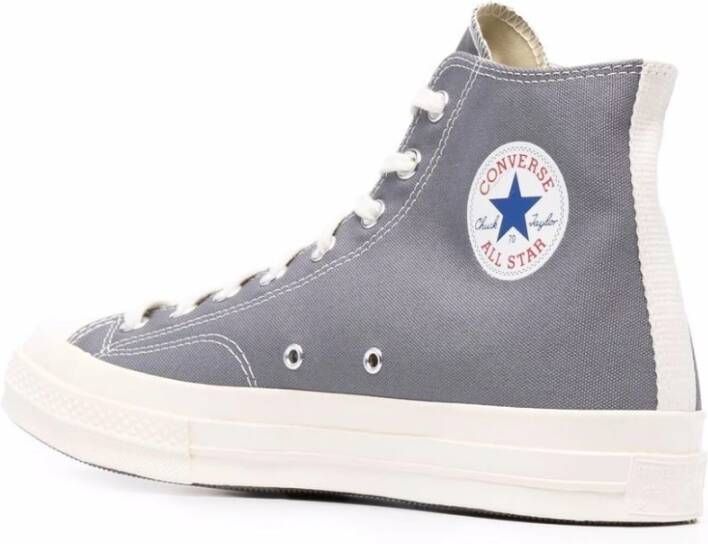 Comme des Garçons Play Grijze Heart High-Top Sneakers Gray Heren