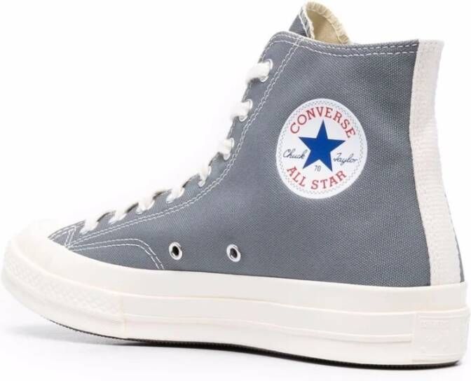 Comme des Garçons Play Grijze Katoenen Hoge Top Chuck Taylor Sneakers Gray Unisex