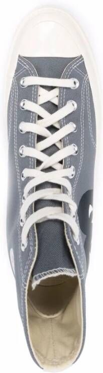 Comme des Garçons Play Grijze Katoenen Hoge Top Chuck Taylor Sneakers Gray Unisex