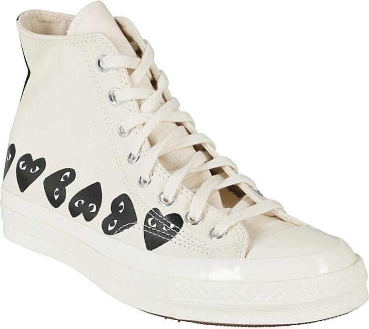 Comme des Garçons Play Hart High Top Sneakers White Heren