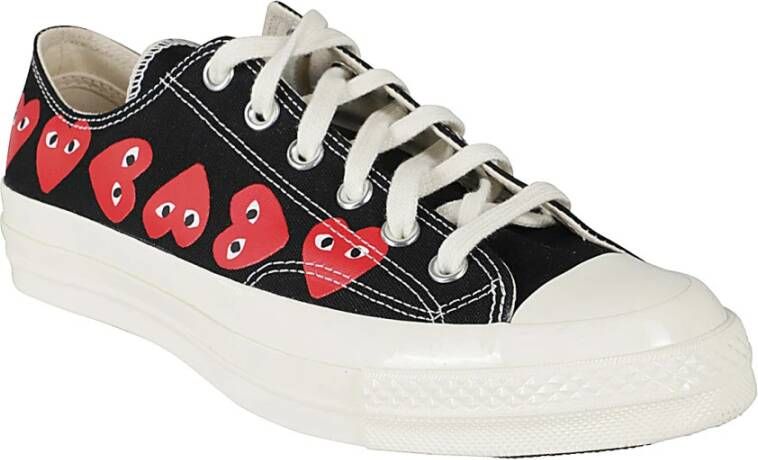 Comme des Garçons Play Hart Lage Top Sneakers Black Heren