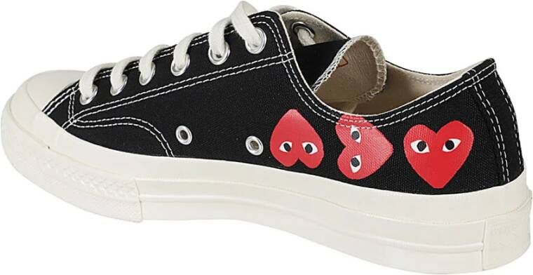 Comme des Garçons Play Hart Lage Top Sneakers Black Heren