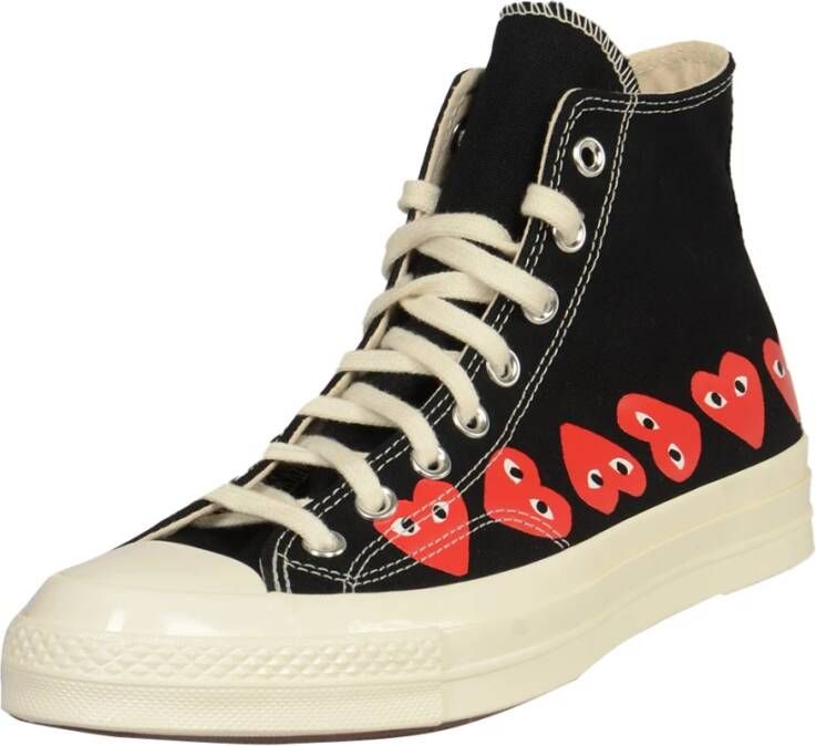 Comme des Garçons Play Hart Lage Top Sneakers Black Heren