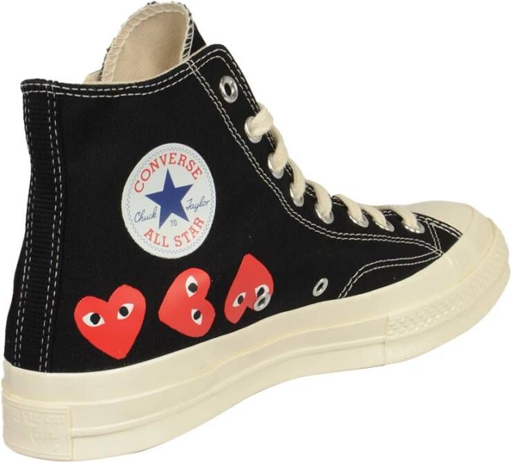 Comme des Garçons Play Hart Lage Top Sneakers Black Heren