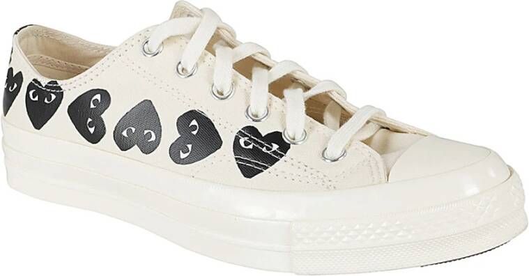 Comme des Garçons Play Hart Lage Top Sneakers White Heren