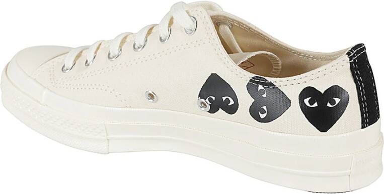 Comme des Garçons Play Hart Lage Top Sneakers White Heren