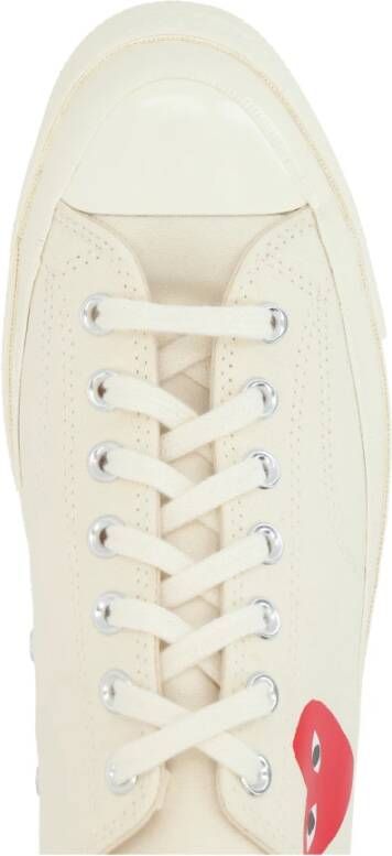 Comme des Garçons Play Hart Print Canvas Lage Sneakers White Heren