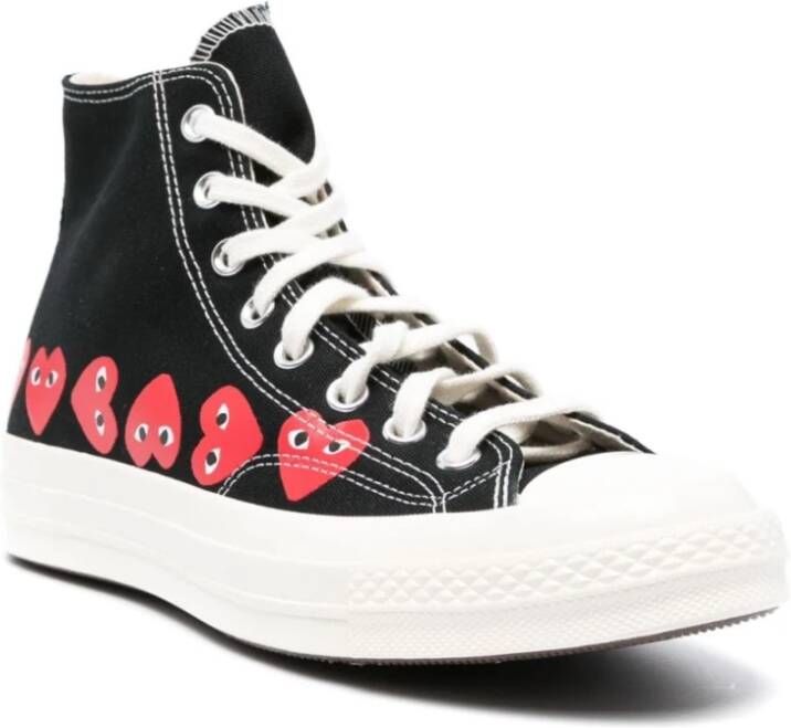 Comme des Garçons Play Hart Print Canvas Sneakers Zwart Black Dames