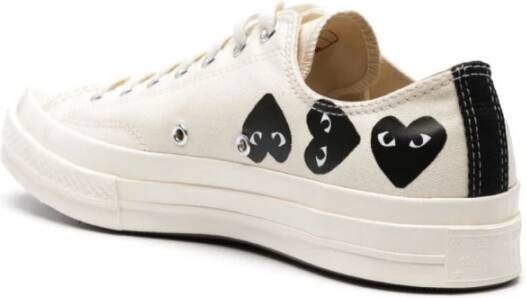 Comme des Garçons Play Hart Sneakers Wit Katoen Laag Veters White Heren