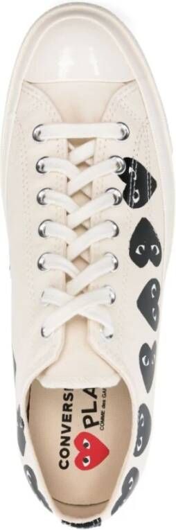 Comme des Garçons Play Hart Sneakers Wit Katoen Laag Veters White Heren