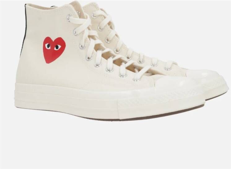 Comme des Garçons Play Hartprint High-Top Canvas Sneakers White Dames