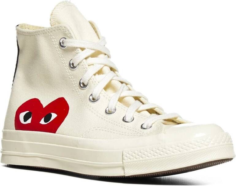 Comme des Garçons Play Hoge Sneakers Wit Rood Hart White Dames