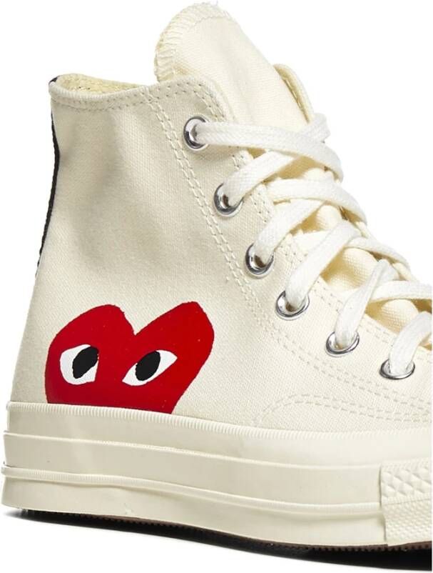 Comme des Garçons Play Hoge Sneakers Wit Rood Hart White Dames