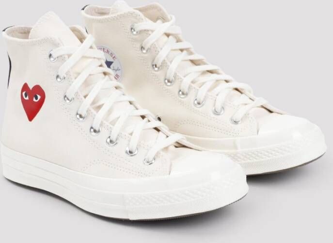 Comme des Garçons Play Rode Hart High Top Sneakers White Dames