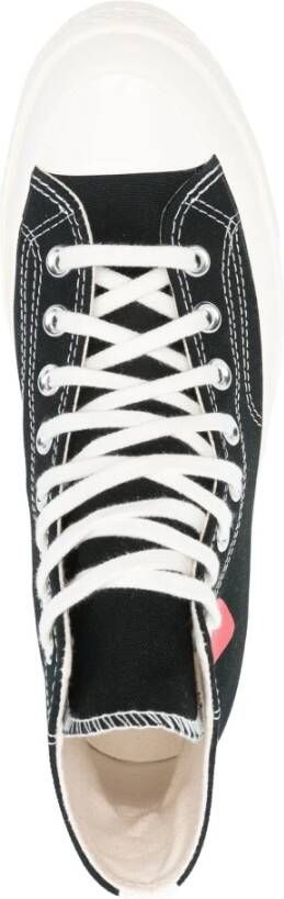 Comme des Garçons Play Rode Hart Hoge Top Sneakers Black Heren