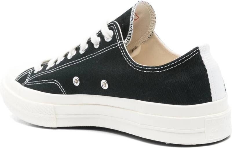 Comme des Garçons Play Rode Hart Lage Sneakers Black Heren