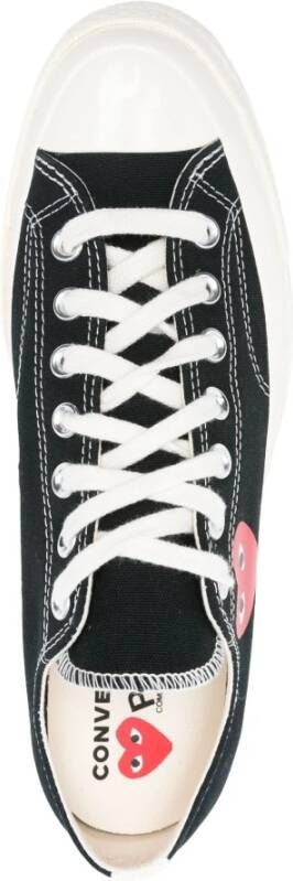 Comme des Garçons Play Rode Hart Lage Sneakers Black Heren