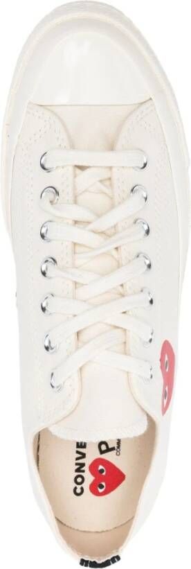 Comme des Garçons Play Rode Hart Lage Sneakers White Heren