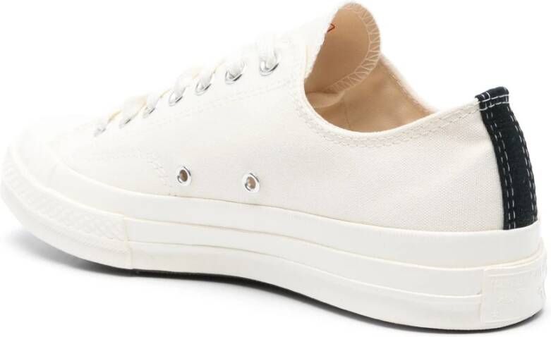 Comme des Garçons Play Rode Hart Lage Sneakers White Heren