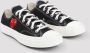 Comme des Garçons Play Rode Hart Lage Top Sneakers Black Dames - Thumbnail 3