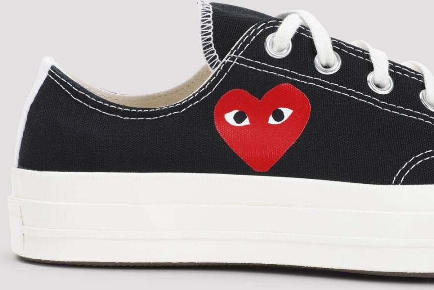 Comme des Garçons Play Rode Hart Lage Top Sneakers Black Dames