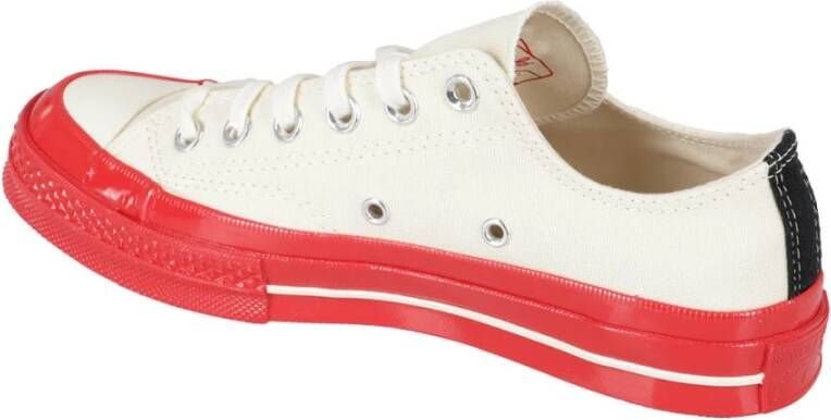 Comme des Garçons Play Rode Zool Lage Top Sneakers White Heren