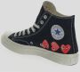 Comme des Garçons Zwarte Canvas Hart Print Sneakers Black - Thumbnail 10