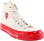 Comme des Garçons Play Witte Canvas Hart Sneakers White Heren - Thumbnail 2