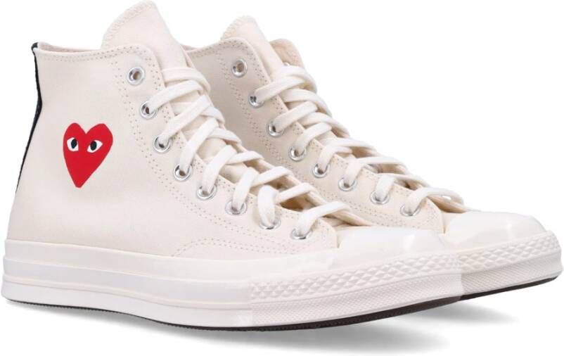 Comme des Garçons Play Witte Heart Hi-Top Sneakers White Heren